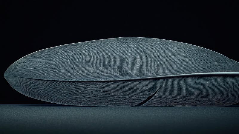 A single feather rests on a black surface. royalty free stock images