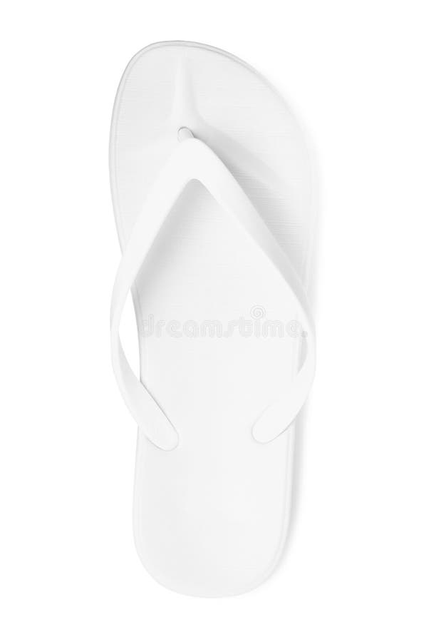 Single Flip Flop Isolated on White, Top View Stock Image - Image of ...