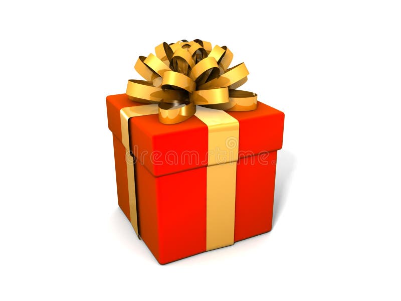 Single gift box with ribbon vector illustration