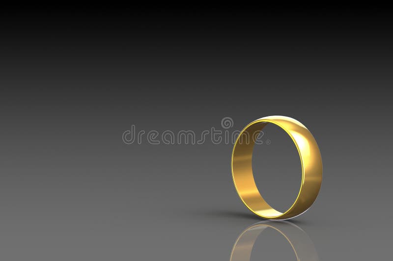 3D Rendering Gold Ring on Black Background,copy Space Stock Illustration -  Illustration of gift, polished: 112253344