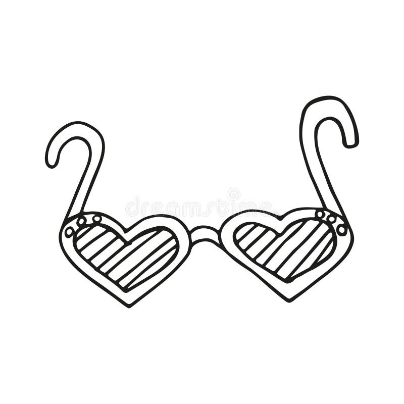doodle style vector illustration. cute glasses in the shape of hearts.  glasses hearts simple drawing clipart. love, romance 10403255 Vector Art at  Vecteezy