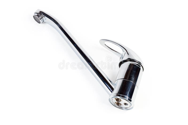 Single Handle Mixer Kitchen Tap Lies on a White Surface Stock Image