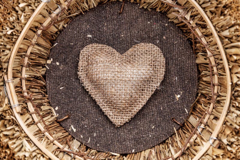 A single heart inside a basket stock photo