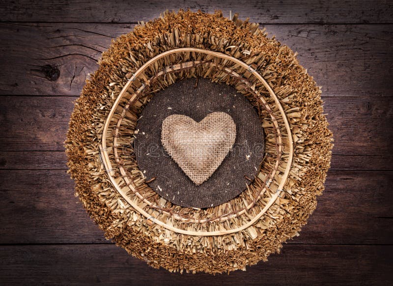 A single heart inside a basket stock images