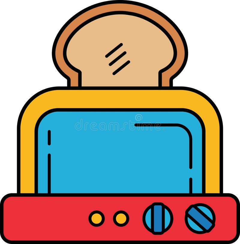 Single icon of a toaster oven royalty free illustration