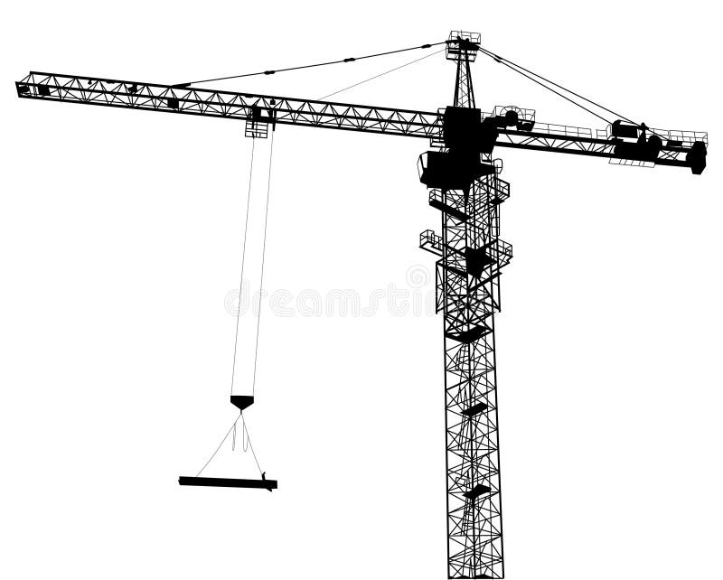 Single isolated building crane