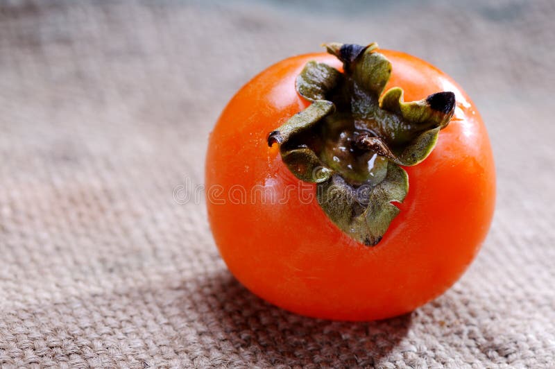Single Japanese Persimmon Fruits Stock Photo Image of healthy, straw 34631910