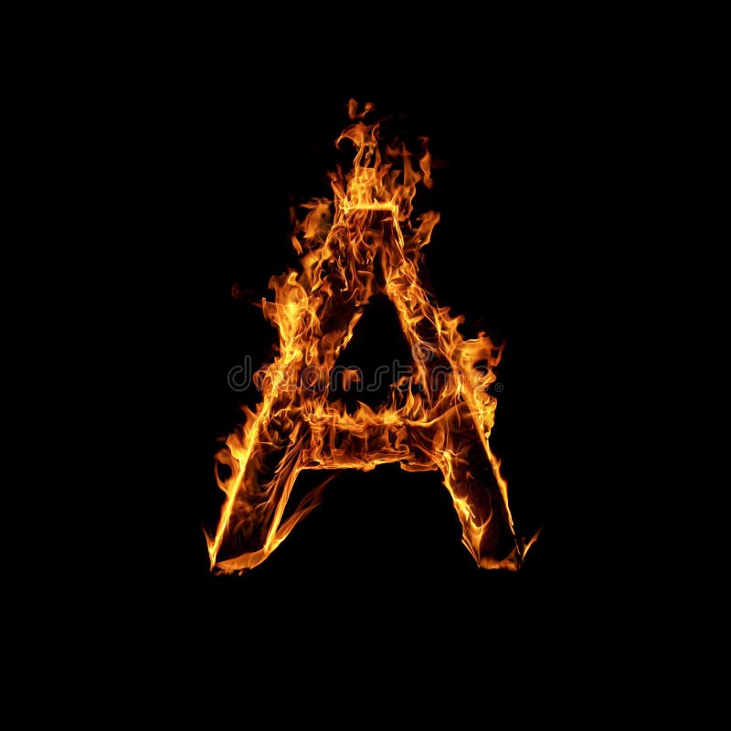 Single Letter of Fire Flames Alphabet Stock Illustration - Illustration ...