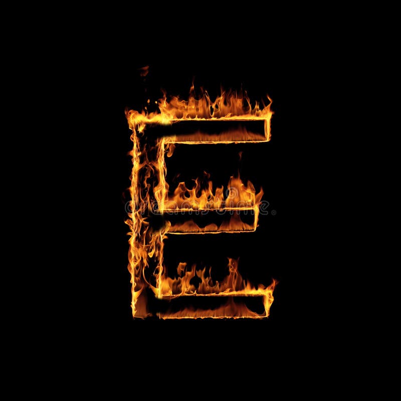 Single Letter of Fire Flames Alphabet Stock Illustration - Illustration ...