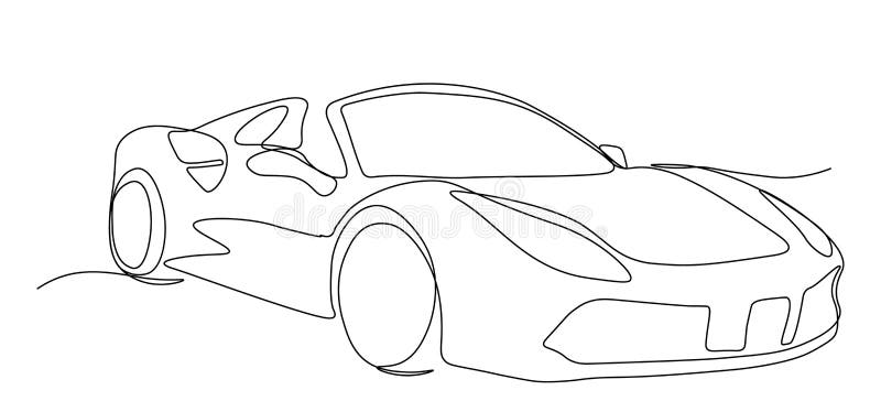 Single Line Drawing of Racing and Rallying Luxury Sporty Car. Race Super Car  Vehicle Transportation Concept Stock Vector - Illustration of service,  showroom: 228061860