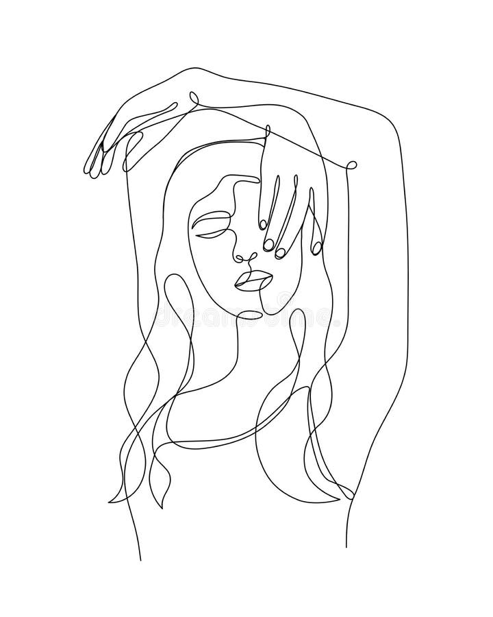 Single line hand drawn young woman figure, body, female beauty, minimalistic beautyful sexy girl. Dynamic continuous one line