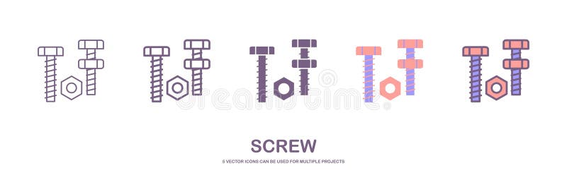 Single line icon of self-tapping screw icon. nail, bolt, screw icon vector illustration on white background vector illustration
