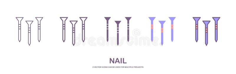 Single line icon of self-tapping screw icon. nail, bolt, screw icon vector illustration on white background stock illustration