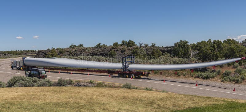 Single long blade of a wind turbine Idaho state