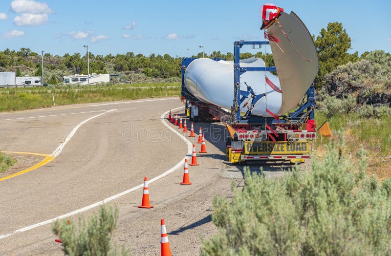 Single long blade of a wind turbine Idaho state