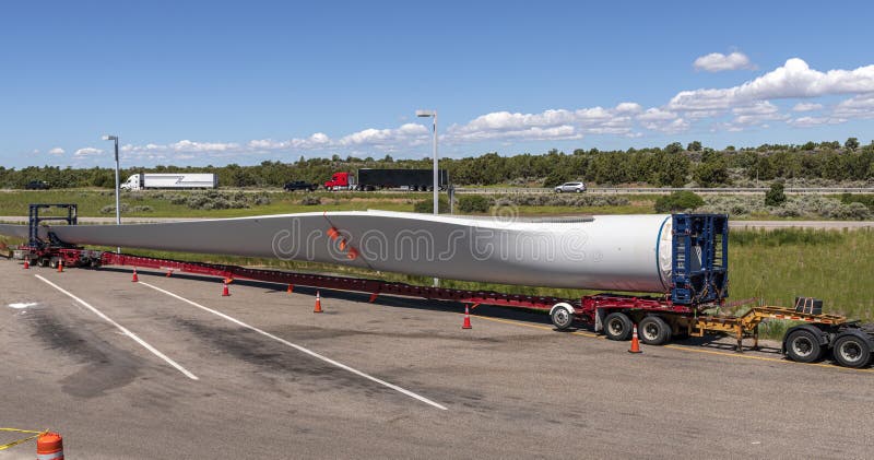 Single long blade of a wind turbine Idaho state