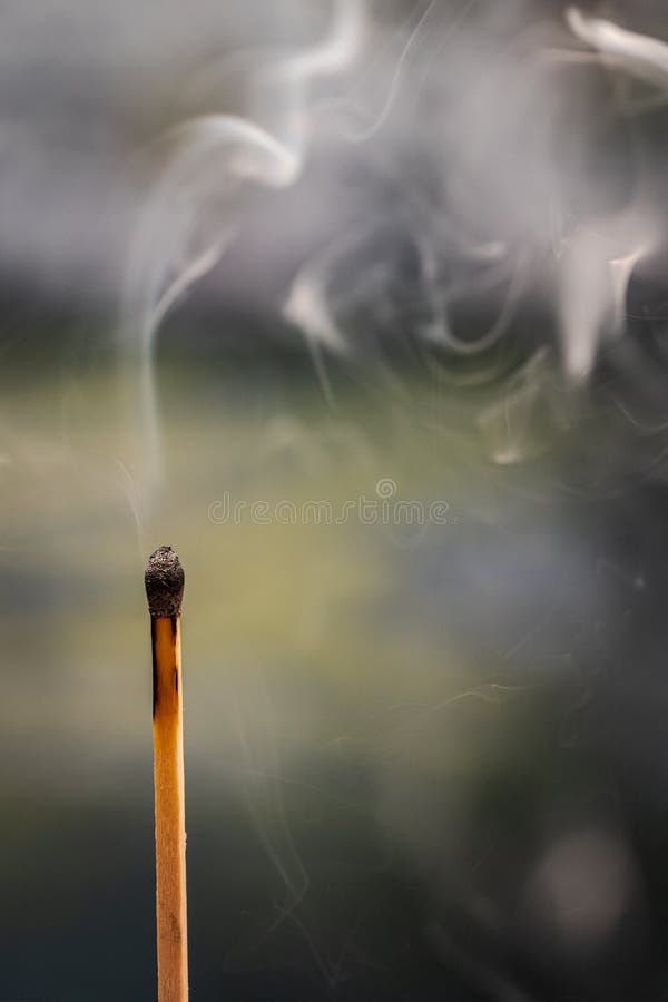 Single Match Stick Smoke stock image. Image of burned 243161335