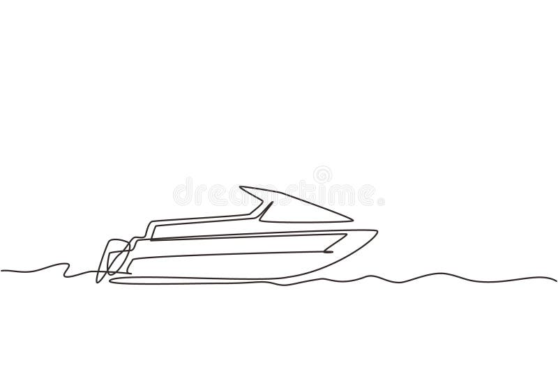 Premium Vector  Continuous line drawing from the boat traveling at high  speed in the waters.