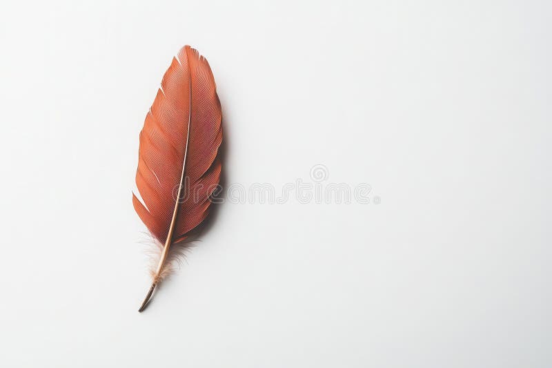 Single Orange Feather on White Background royalty free illustration
