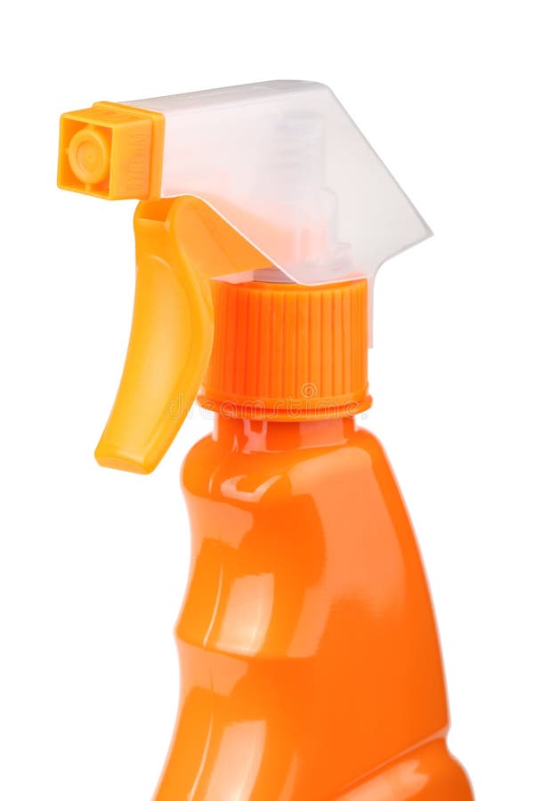 Orange Plastic Sprayer with Trigger Isolated on a White Background