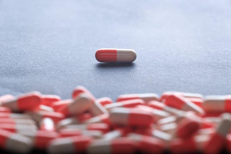 Single Orangewhite Capsule Stock Photo Image of drug, capsule 66674732