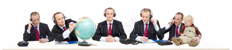 A single person's call center of a self employed businessman answering various questions by telephone. A conceptual image of being flexible, multitasking and service oriented There are more similar images in the. A single person's call center of a self employed businessman answering various questions by telephone. A conceptual image of being flexible, multitasking and service oriented There are more similar images in the