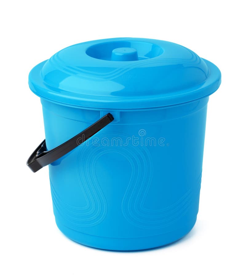 Single Plastic Bucket Isolated on a White Background Stock Image