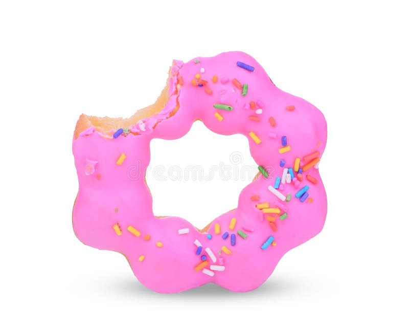 Single Purple Fancy Donut Isolated On A White Stock Photo - Image of ...