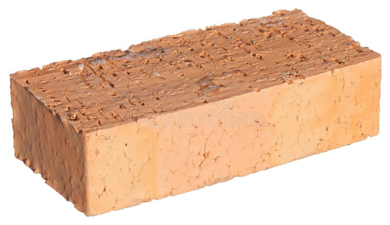 Single red brick isolated