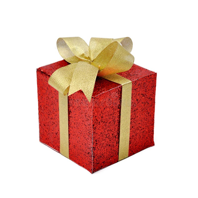Single red gift box stock photo. Image of studio, celebration 29512332