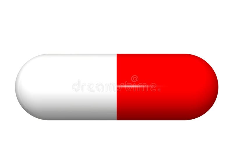 Single red and white pill