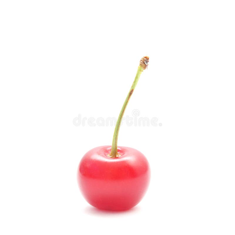 A single ripe cherry isolated on white