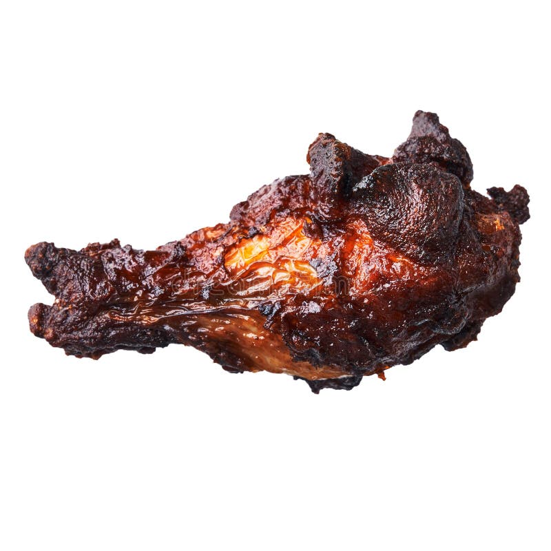 SIngle Roasted Chicken Wing Isolated on a White Background Stock Photo ...