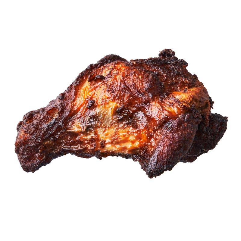 SIngle Roasted Chicken Wing Isolated on a White Background Stock Image ...