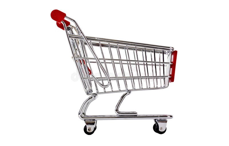 land negative Go up Single Shopping Trolley Side View Isolated Stock Photo - Image of safely,  cart: 19607078