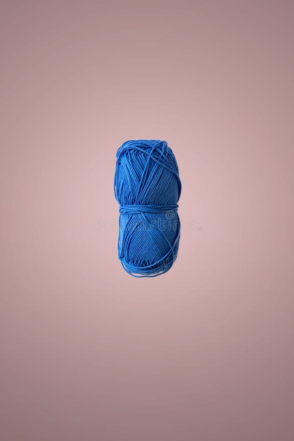A Single Simple Colorful Knitting Yarn Roll Float in the Air, Isolated