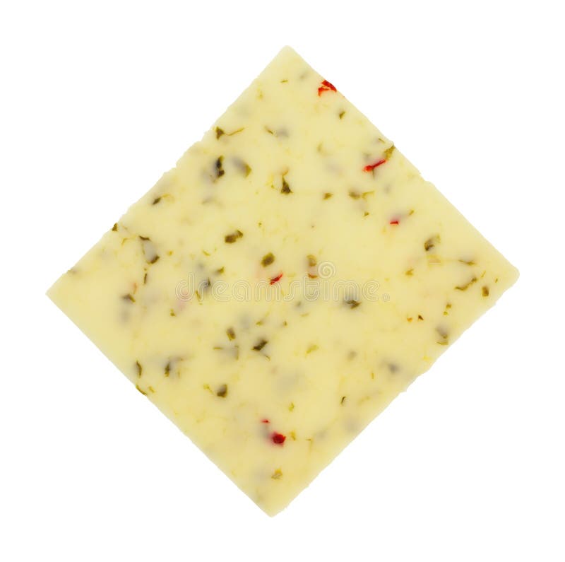 Single Slice of Pepper Jack Cheese Stock Photo Image of product, slice 70108710