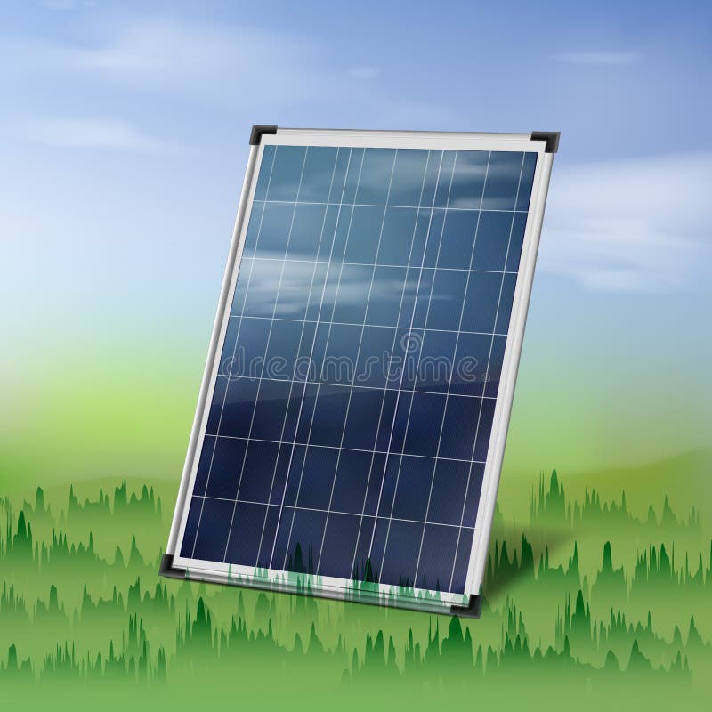 Single solar panel stock vector. Illustration of industry - 95153291
