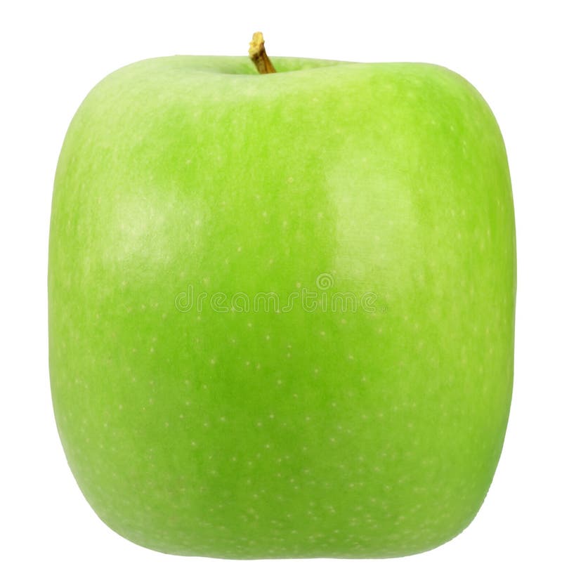 Single square green apple stock image. Image of objects 16001601
