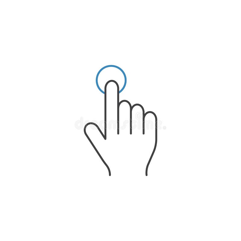 Single tap line icon, touch and hand gestures vector illustration Single tap line icon, touch and hand gestures vector illustration