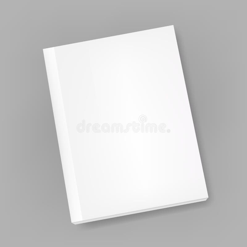 Single thin book/magazine template on isolated background