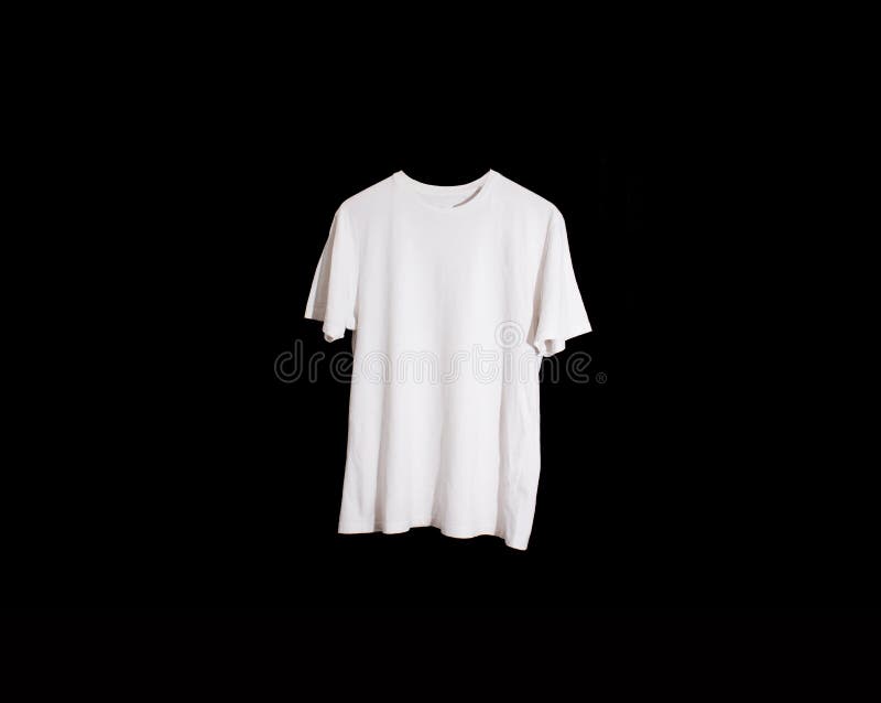 white t shirt black background
