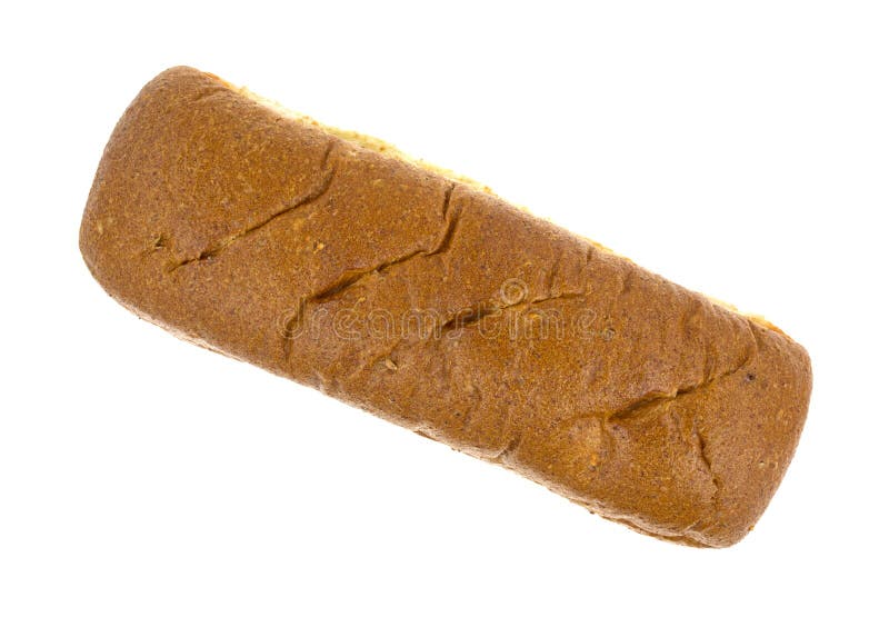 Single Whole Wheat Sub Roll on a White Background Stock Photo Image of grain, food 48756578