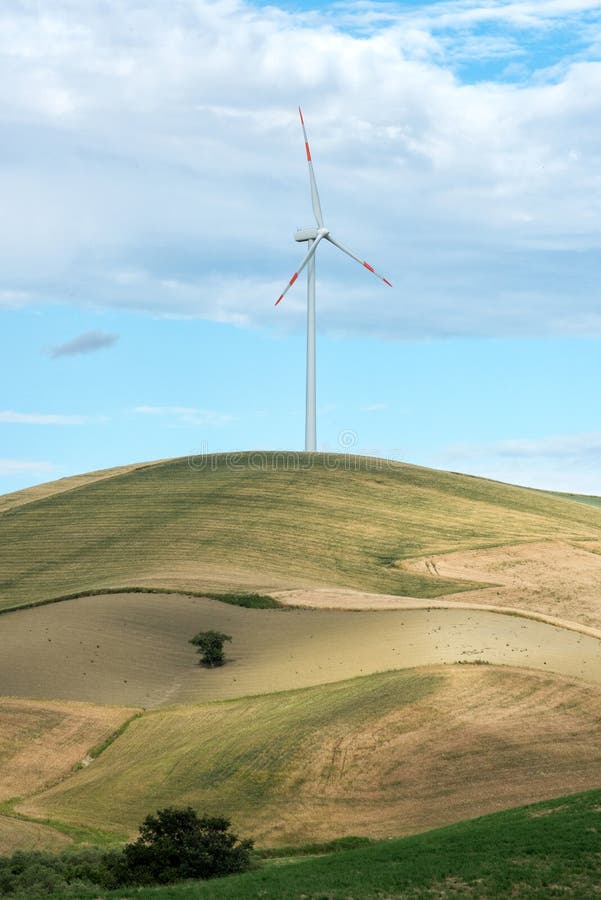 Wind Turbine On A Rural Hilltop Stock Image - Image of ...