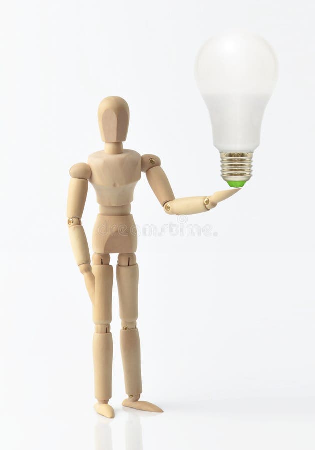 Dummy with Bulb stock photo. Image of business, human 26146308