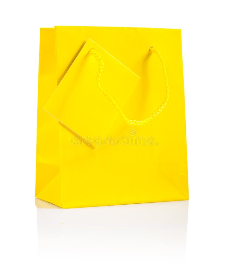 A Yellow Paper Bag Isolated Stock Image Image of objects, concepts 30418083