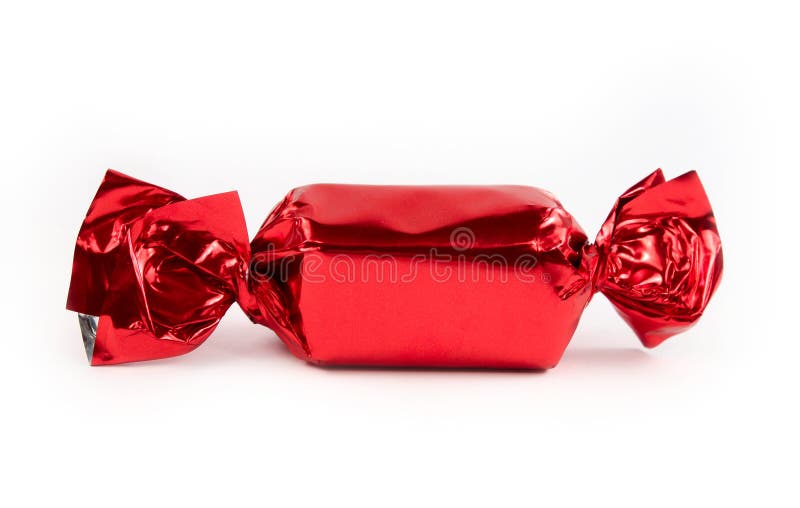 Singola caramella rossa isolata immagine stock libera da diritti Singola caramella rossa isolata immagine stock libera da diritti