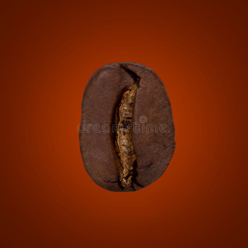 Singolo chicco di caffè su fondo marrone fotografie stock libere da diritti Singolo chicco di caffè su fondo marrone fotografie stock libere da diritti