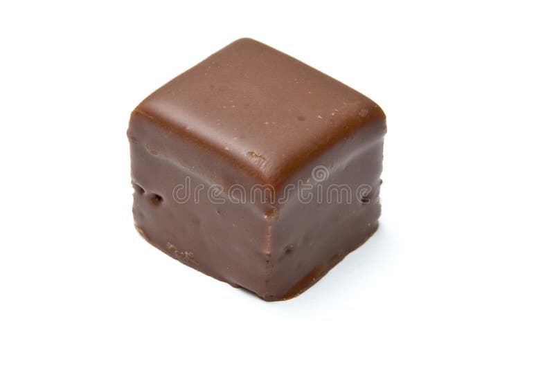 Singolo cubo del cioccolato immagine stock Singolo cubo del cioccolato immagine stock