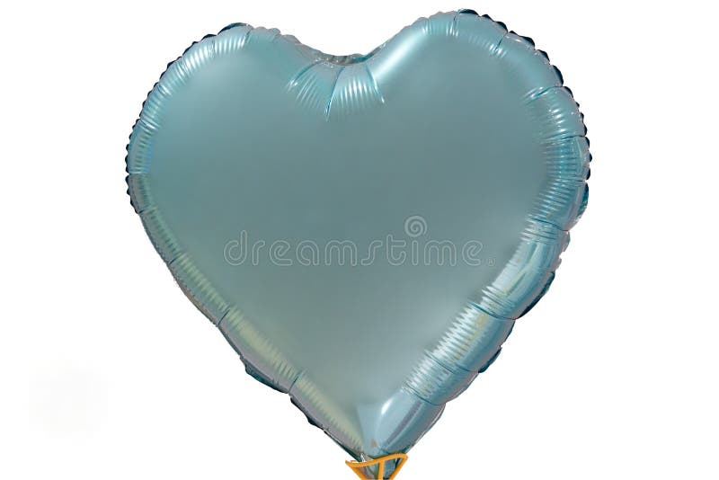 Singolo grande pallone blu del cuore isolato su un fondo bianco immagini stock libere da diritti Singolo grande pallone blu del cuore isolato su un fondo bianco immagini stock libere da diritti